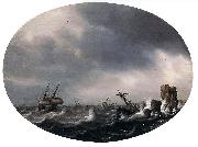 Simon de Vlieger Stormy Sea oil painting reproduction